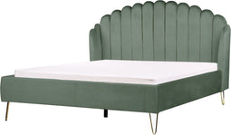 AMBILLOU - Tweepersoonsbed - Groen - 160 x 200 cm - Fluweel