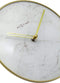 NeXtime - Stille Tafelklok - 20 cm - Glas / Metaal - Wit - 'Marble'