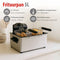 Alpina Frituurpan 5 Liter - Dubbele Friteuse 2000W - Instelbare Temperatuur tot 190 °C - RVS