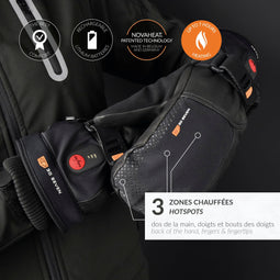 30seven Verwarmde Wanten - Verwarmde handschoenen 3 verwarmingsniveaus - Zwart - L
