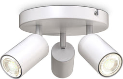 B.K.Licht - Plafondspot - 3 lichtpunten draaibaar en kantelbaar - wit (1 stuk)