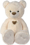 Nicotoy - Beer - Creme beer lint met berenkopje 85cm - Wit