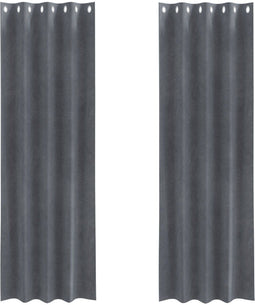 vidaXL - Blackout - Gordijnen - met - Oogjes - 2 - stuks - Super - Lichtgrijs - Fluweel