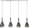 4L Silver drop glass Hanglamp - excl led lampen - E27 - Chroom ; Zilver