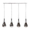 4L Silver drop glass Hanglamp - excl led lampen - E27 - Chroom ; Zilver
