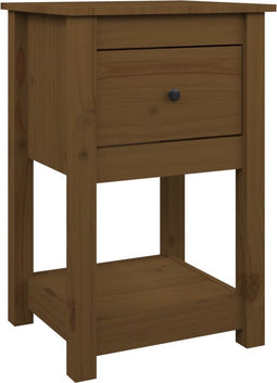 vidaXL - Nachtkastje - 40x35x61,5 - cm - massief - grenenhout - honingbruin