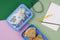 Amuse Plus - Tropical Teens - Lunchbox Large - Broodtrommel - Brooddoos- Koality Time - Blauw - In hoogte verstelbaar - Rekker inclusief - Made in Belgium