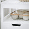SoBuy BZR122-W - Badkamerkast - Lage Kast met Wasmand - Wit