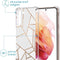 iMoshion Hoesje Geschikt voor Samsung Galaxy S21 Hoesje Met Koord - iMoshion Design Hoesje met Koord - Wit / Meerkleurig / Goud / White Graphic