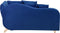 MERI - Chaise longue - Blauw - Rechterzijde - Fluweel