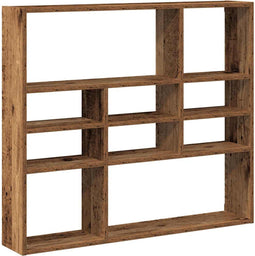 vidaXL - Wandschap - 90x16x78 - cm - bewerkt - hout - oud - houtkleurig