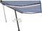 vidaXL - Luifel - handmatig - uittrekbaar - met - LED - 500x350 - cm - blauw - en - wit