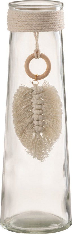 J-Line vaas Lang Pluim - glas - transparent - small