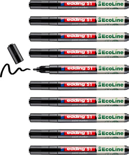edding 51 EcoLine - lakmarker - navulbaar - zwart (10 stuks)