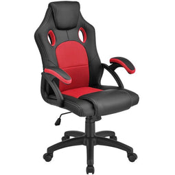 Juskys Montreal - Racing Bureaustoel - Ergonomisch Design - Rood en Zwart