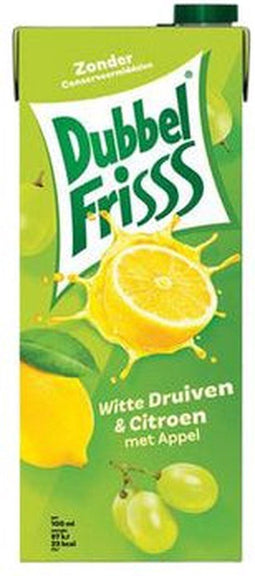 Fruitdrank dubbelfrisss witte druif citroen 1500ml