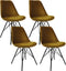 Kick kuipstoel Velvet goud - zwart frame - set van 4