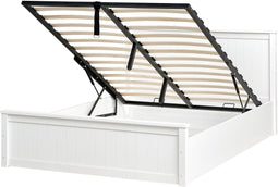 LAMBRES - Tweepersoonsbed met opbergruimte - Wit - 140 x 200 cm - Dennenhout