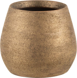 J-Line bloempot Oneffen Ruw - keramiek - goud - small - 2 stuks - Ø 16 cm