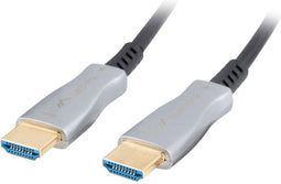 Lanberg CA-HDMI-20FB-0100-BK - HDMI Kabel - 10 m - 18 Gbit/s - Zwart Zilver