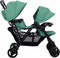 vidaXL - Tweelingkinderwagen - tandem - staal - groen