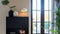 Light&Living - Vaas - Medium - Keramiek - mat zwart met decoratieve randjes - 19 cm doorsnede x H 27 cm