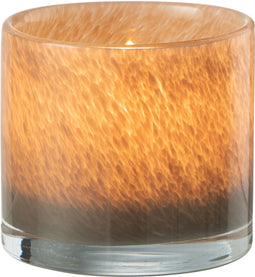 J-Line theelichthouder Jade - glas - bruin - small