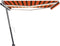 vidaXL - Luifel - handmatig - uittrekbaar - met - LED - 450x350 - cm - oranje - en - bruin