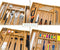 Budu Bestekbak #38 - Uitschuifbaar Bamboe Bestekcassette - 5/7 vakken - 38 x 29,5 - 47,8 cm