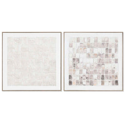Schilderij Home ESPRIT Abstract Stads 82,2 x 4,5 x 82,2 cm (2 Stuks)
