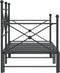 vidaXL - Slaapbank - met - onderschuifbed - zonder - matras - 90x200cm - staal - zwart