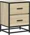 vidaXL - Nachtkastje - 40x31x50 - cm - bewerkt - hout - sonoma - eikenkleurig