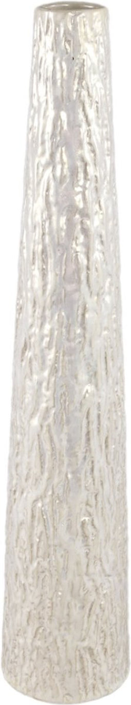 PTMD Bloempot Sharla - 10x10x51 cm - Keramiek - Parel