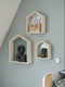 Vertbaudet Set van 3 houten huisplanken - Scandinavische stijl - Blauwgroen (set van 3)