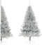 vidaXL - Kunstkerstboom - half - met - standaard - 180 - cm - PET - zilverkleurig