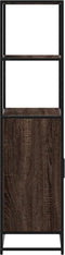 vidaXL - Hoge - kast - 68x35x139 - cm - bewerkt - hout - en - metaal - bruin - eikenkleur