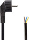 Nedis Stroomkabel - Type F (CEE 7/7) Male - Open - Gehoekt - Recht - Vernikkeld - 2.00 m - Rond - PVC - Zwart - Envelop