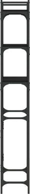 vidaXL - Wasmachinerek - 67x25x163 - cm - bewerkt - hout - zwart