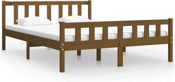 vidaXL - Bedframe - massief - hout - honingbruin - 140x190 - cm