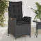 vidaXL - Tuinstoelen - 2 - st - verstelbaar - met - kussens - poly - rattan - zwart