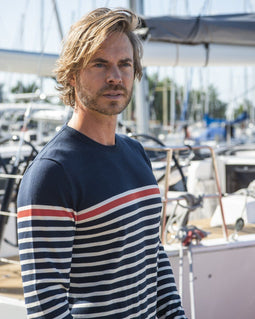 Gaastra Headsail - Heren Sweater - 62% Gerecycled Wol - Navy - Maat 3XL