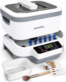 Samako PowerWave - Ultrasoon Reiniger - 1200 ml - Voor Sieraden Brillen Horloges Make-up Kwasten