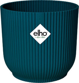 Elho Vibes Fold Rond 18 - Bloempot voor Binnen - 100% Gerecycled Plastic - Ø 18.4 x H 16.8 cm - Diepblauw