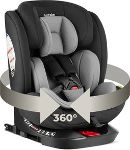 tectake® Linus - Draaibare Autostoel - i-Size / Isofix - 360° draaifunctie - Grijs