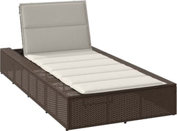 vidaXL - Ligbed - met - zwevend - kussen - poly - rattan - bruin