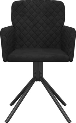 vidaXL - Eetkamerstoelen - draaibaar - 2 - st - fluweel - zwart