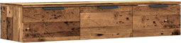 vidaXL - Wandkast - 102x30x20 - cm - bewerkt - hout - oud - houtkleurig