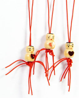 Gelukspoppetje - hartje - rood - 100 stuks