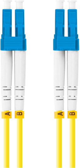 Lanberg - Lanberg glasvezelkabel FO-LULU-SD11-0020-YE 2 m G.657.A1, met LC/UPC-connectoren aan beide uiteinden