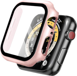 imoshion Screenprotector - Geschikt voor Apple Watch Series 4 / 5 / 6 / SE - 44mm - Roze Full Cover Hard Case / Beschermend Hoesje - Rosé goud